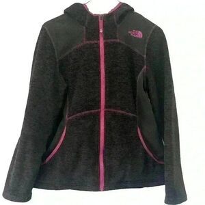 The North Face Girls Black Purple Hooded Jacket Size Large 14/16